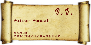 Veiser Vencel névjegykártya